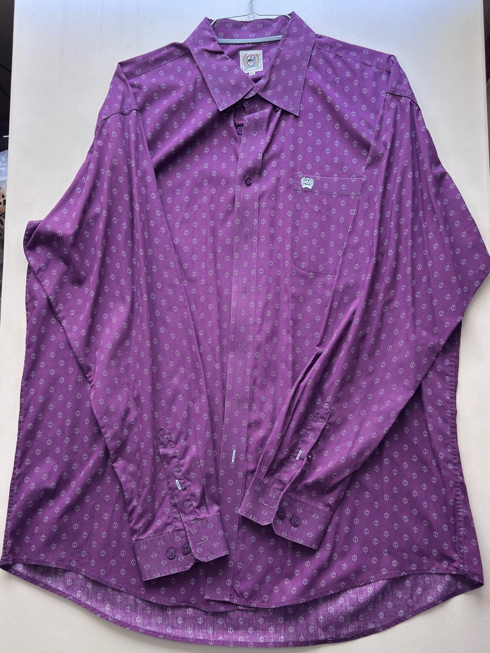 Cinch Purple Printed Long-Sleeve Dress Shirt